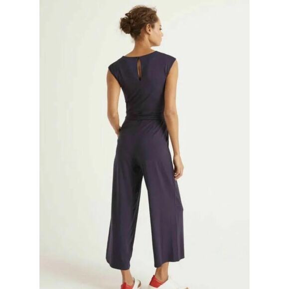 Boden Corinne Jersey Jumpsuit Navy US Size 10 - Picture 4 of 11